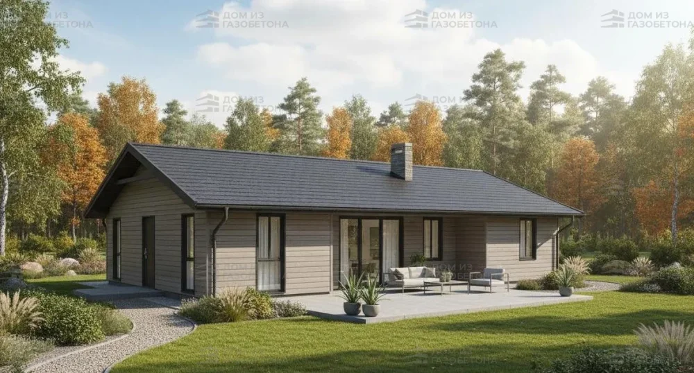 Проект Одноэтажный дом 16 на 12, 124 м2