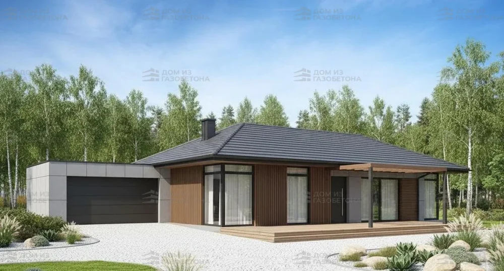 Проект Одноэтажный дом 17 на 19, 163 м2