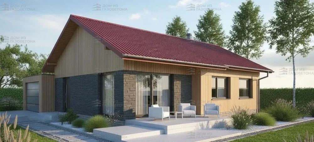 Проект Одноэтажный дом 12 на 9, 81 м2